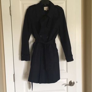 Navy blue trench coat